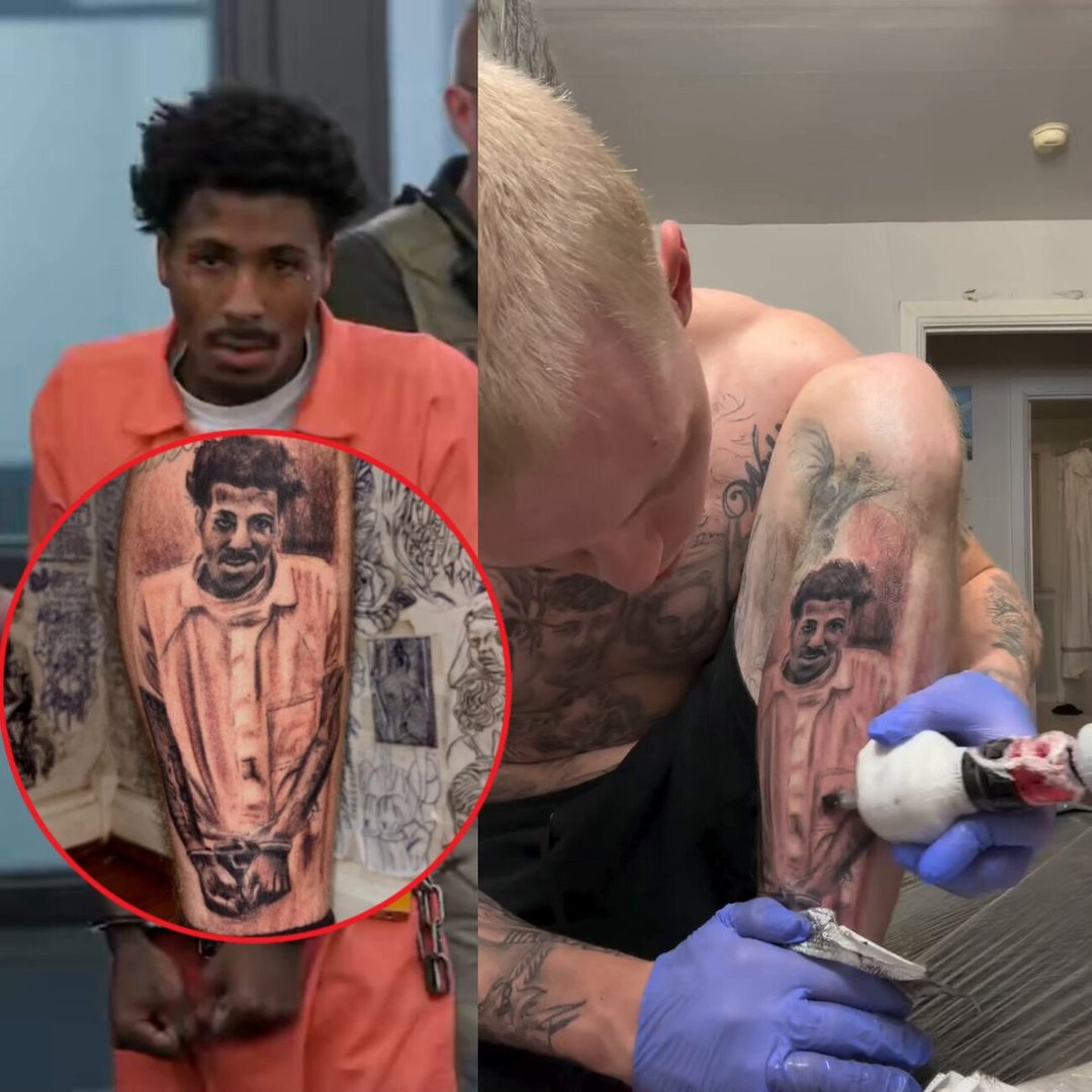 Tattoo Artist Gets NBA YoungBoy’s Viral Courtroom Photo Inked on His Leg